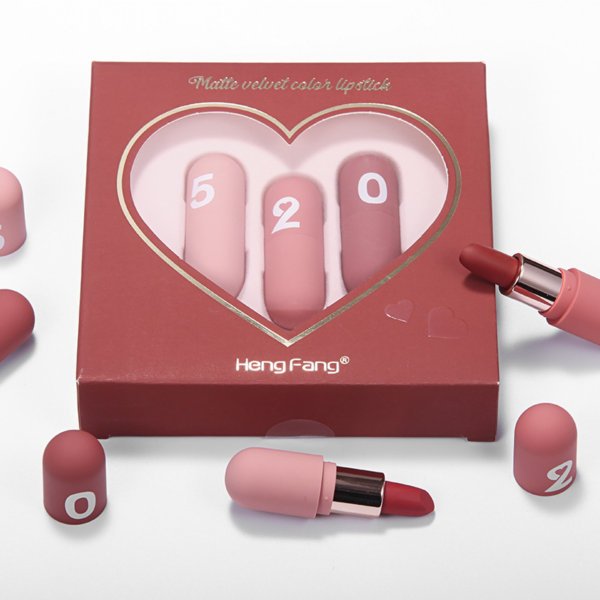 HengFang Lipstick Set Velvet Matte Finish Long Lasting Lip